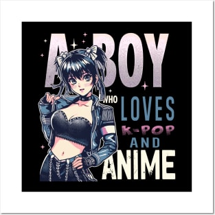 A Boy Who Loves K-Pop And Anime Otaku Manga Manwha Korean Posters and Art